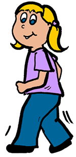 Girl Walking Clipart
