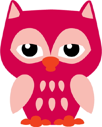 Pink cute owl clipart