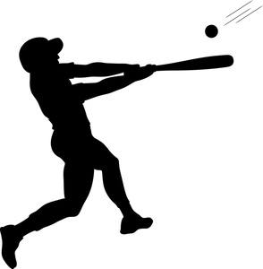 Baseball bat hitting ball clipart