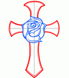 How to Draw a Rose and Cross Tattoo, Step by Step, Tattoos, Pop ...