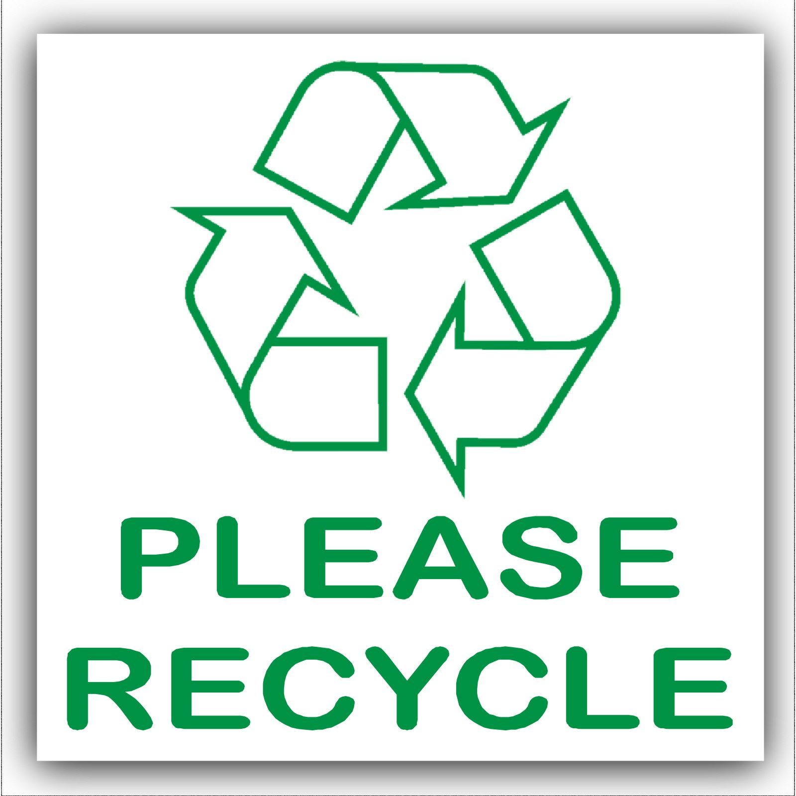 Please Recycle Recycling Bin Adhesive Sticker-Recycle Logo Sign ...