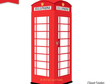 London phone booth clipart