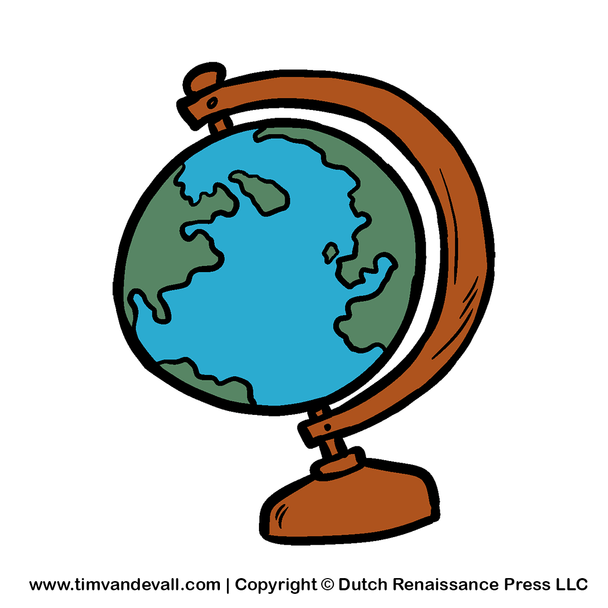 Cartoon globe clipart
