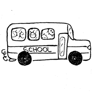School Bus Black And White Clipart