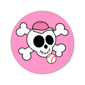 Pink Skull And Crossbone Stickers | Zazzle