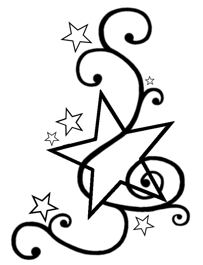 Flower n Star Tattoo Sample | Fresh 2017 Tattoos Ideas
