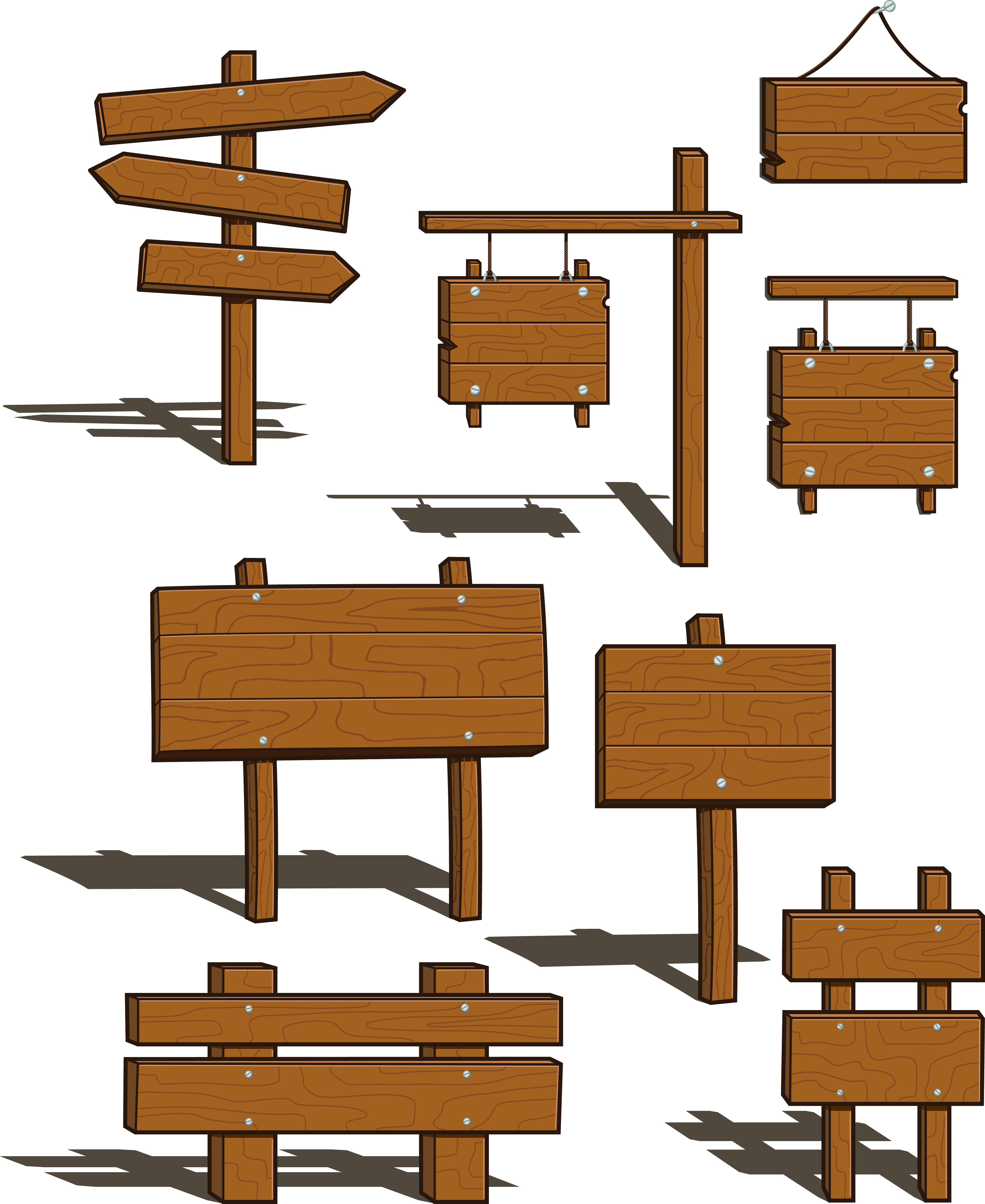 Vector wood sign clipart