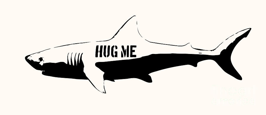 Hug Me Shark - Black by Pixel Chimp - Royalty Free and Rights ...