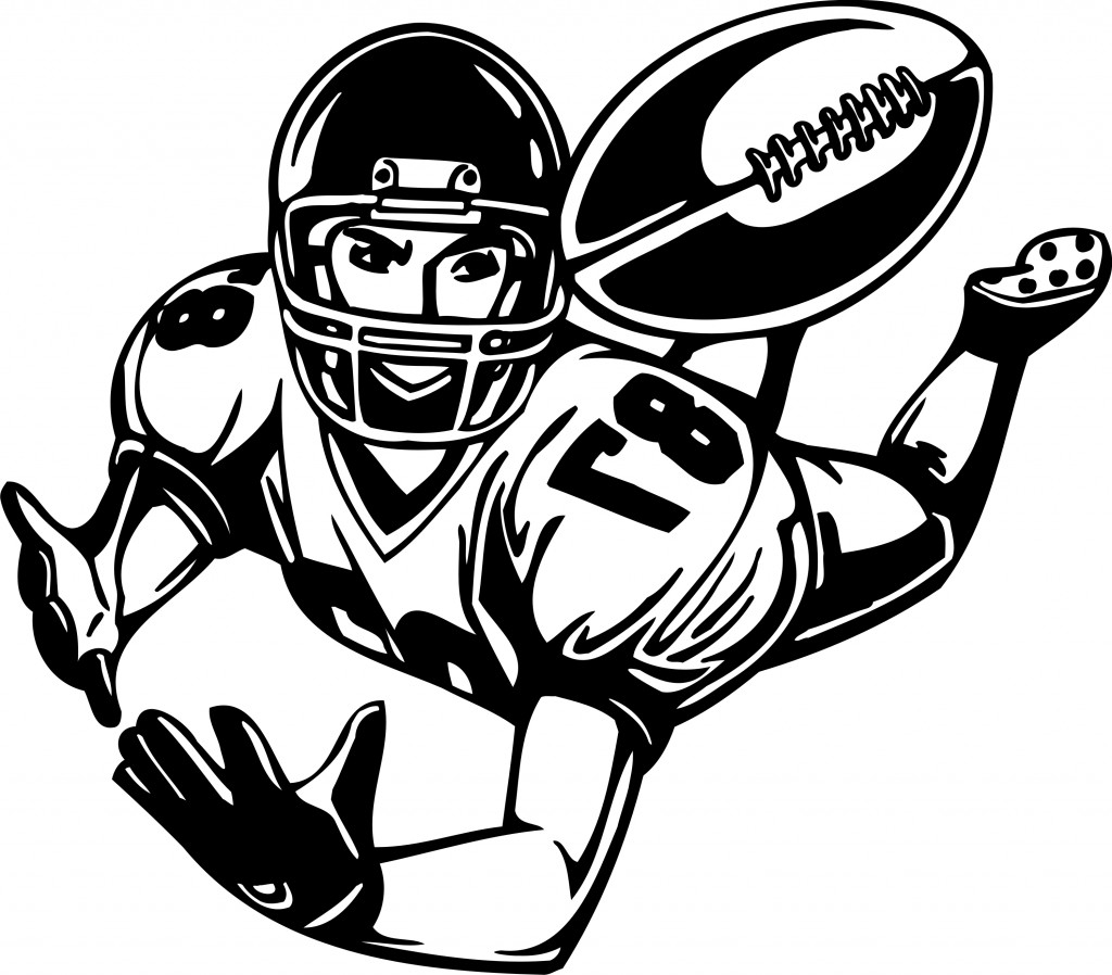 Vintage football player clipart