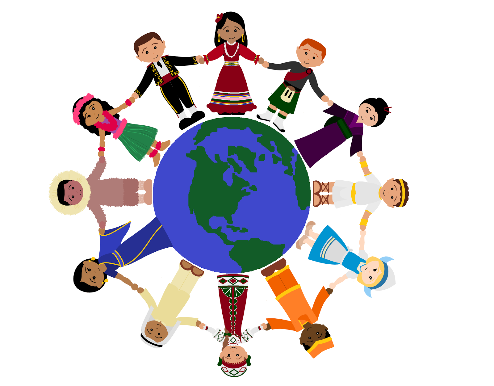 People holding hands around the world clipart - ClipartFox