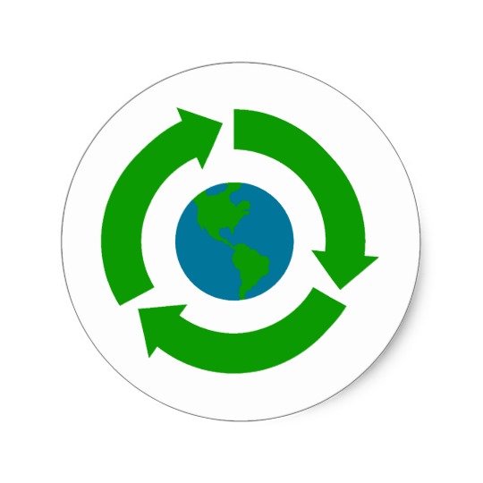 Recycle Earth Logo Design Classic Round Sticker | Zazzle