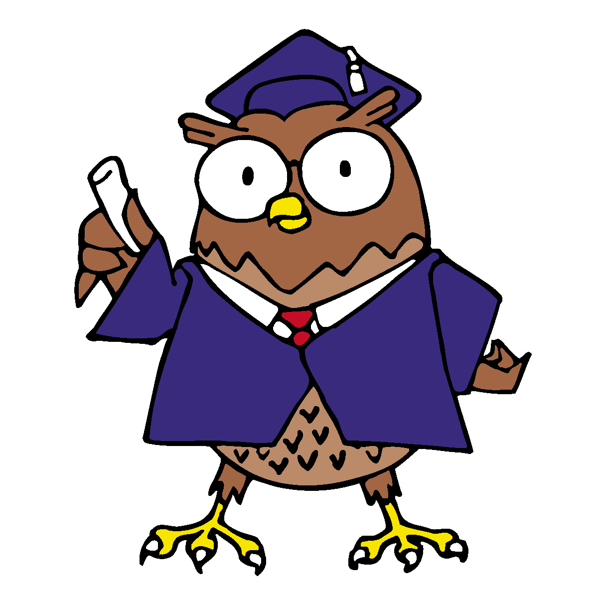 Clipart Vector Professor Owl Reading Teacher Cartoon