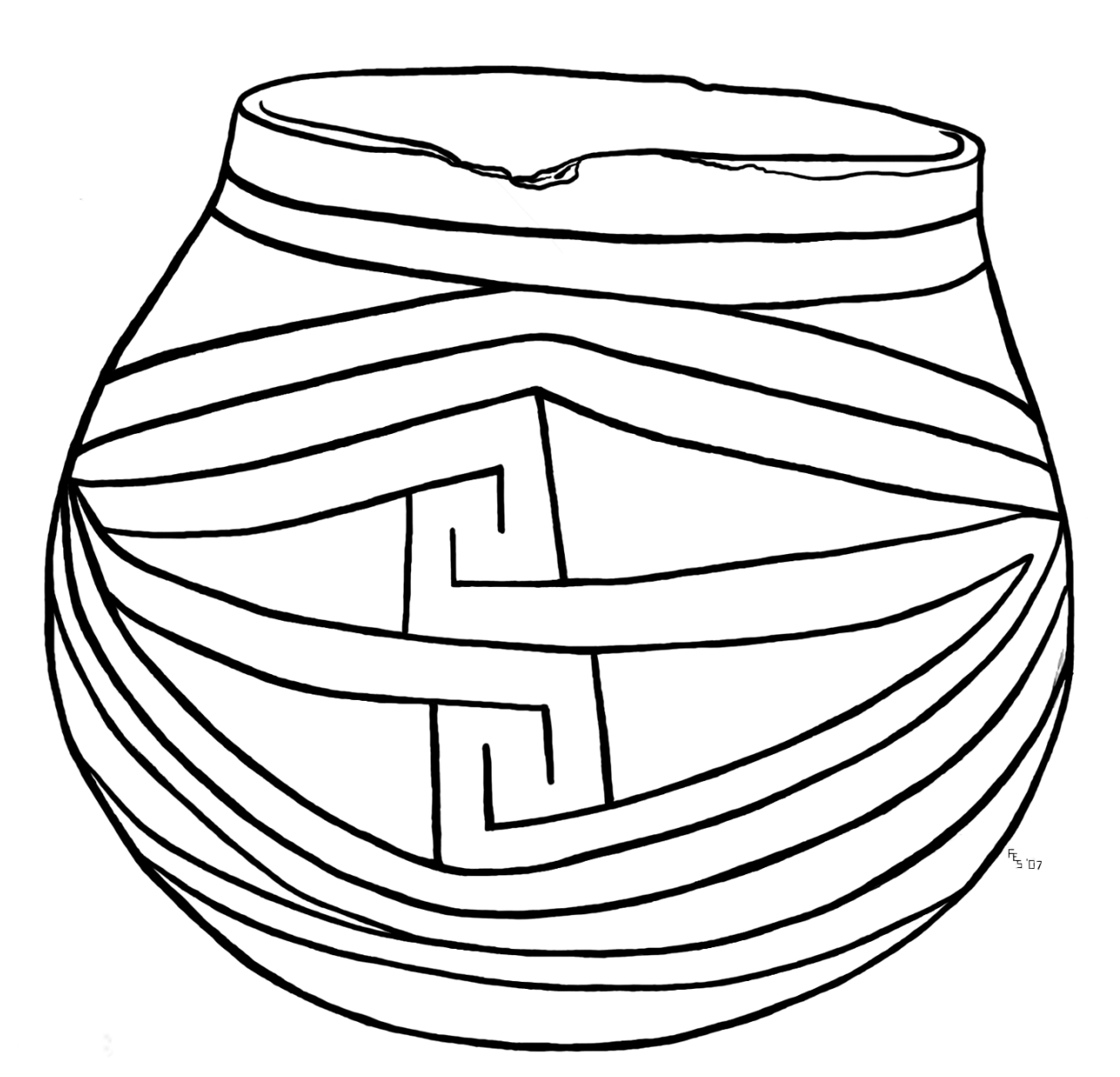 Casas Grandes Pot Coloring Page: A1979004016