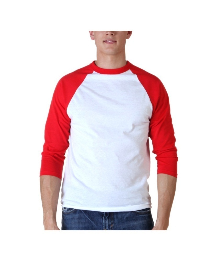 White/Red 3/4 Sleeve T-Shirt