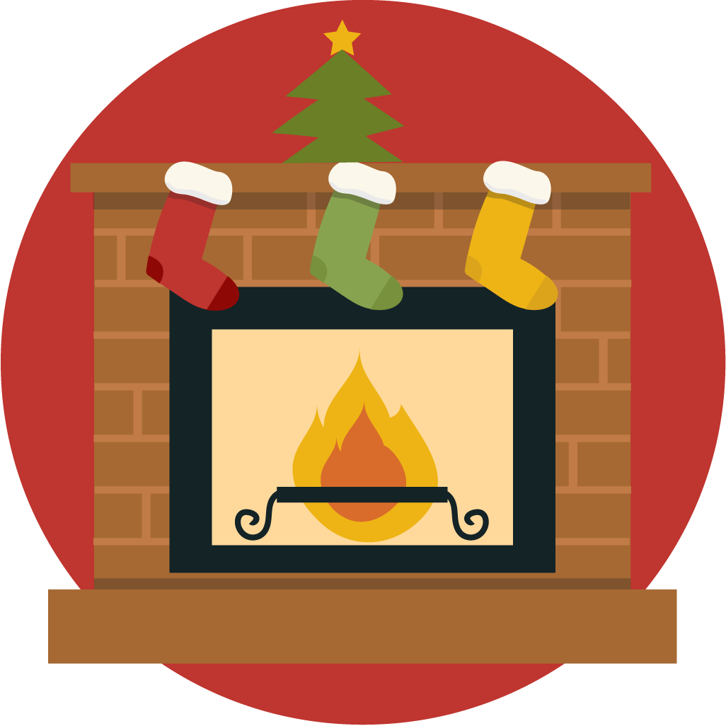 Cute christmas fireplace clipart free