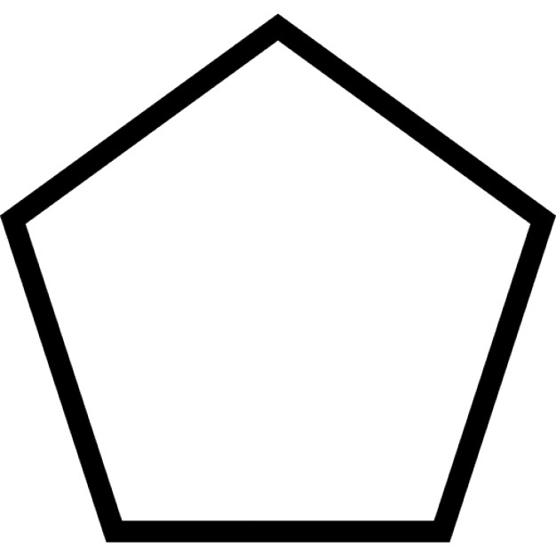 Pentagon outline shape Icons | Free Download