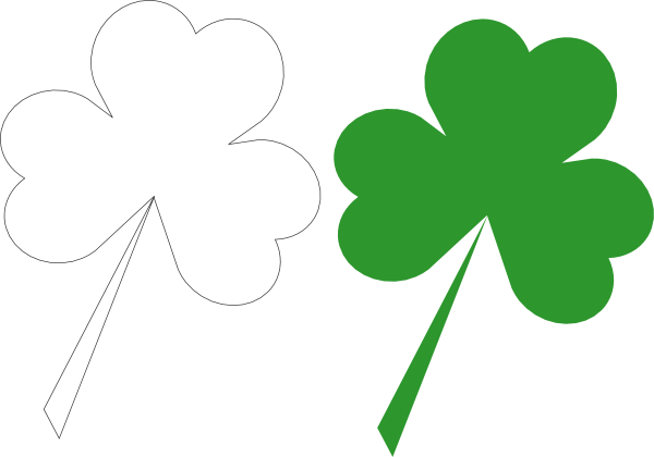 Shamrock Outline And Silhouette Clip Art - vector ...