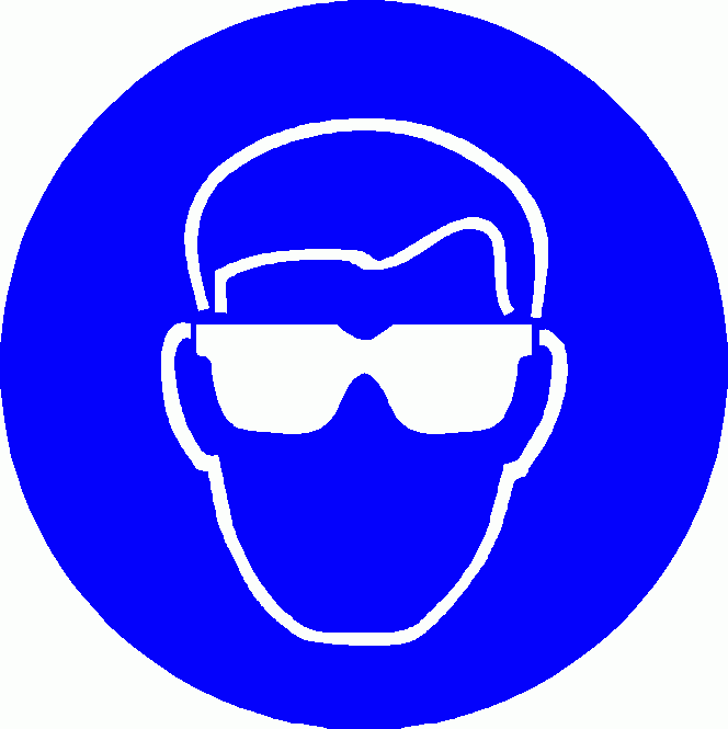 Wearing safety goggles cartoon.