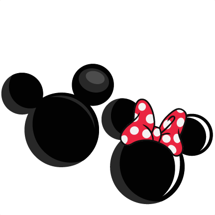 Mickey and minnie mouse head clipart