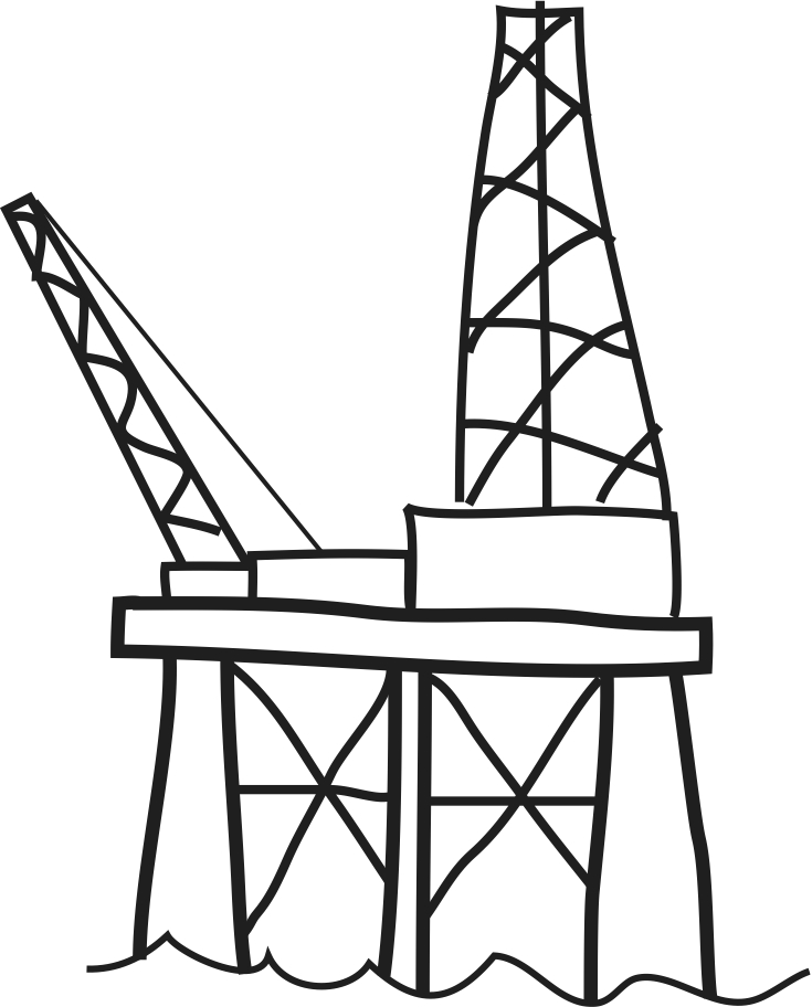 Oil Rig Derrick Clip Art Sketch Coloring Page