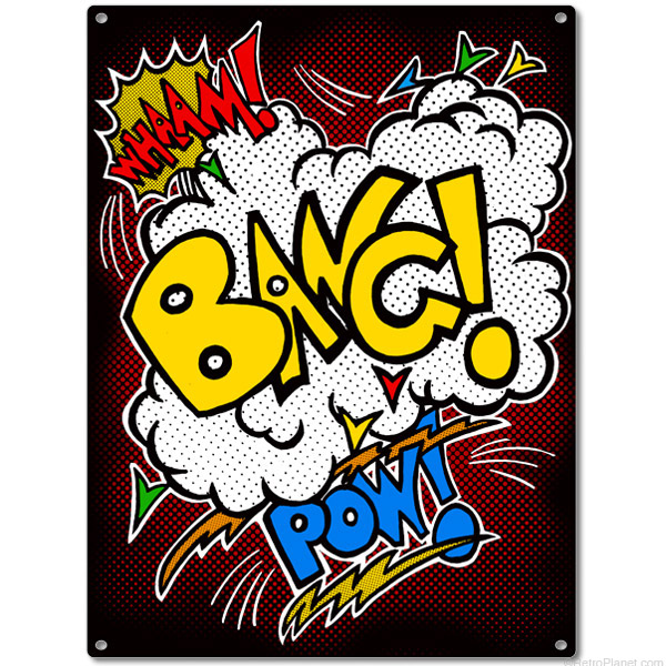 Wham Bang Pow Comic Book Metal Sign | Tin Signs | RetroPlanet.