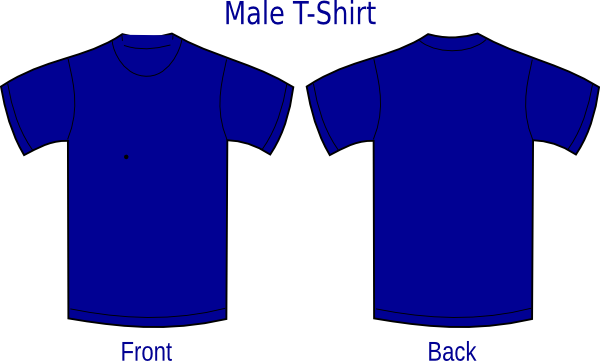 Blue Front And Back Tshirt Clip Art - vector clip art ...
