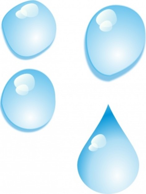 Set Of Water Drops clip art | Download free Vector