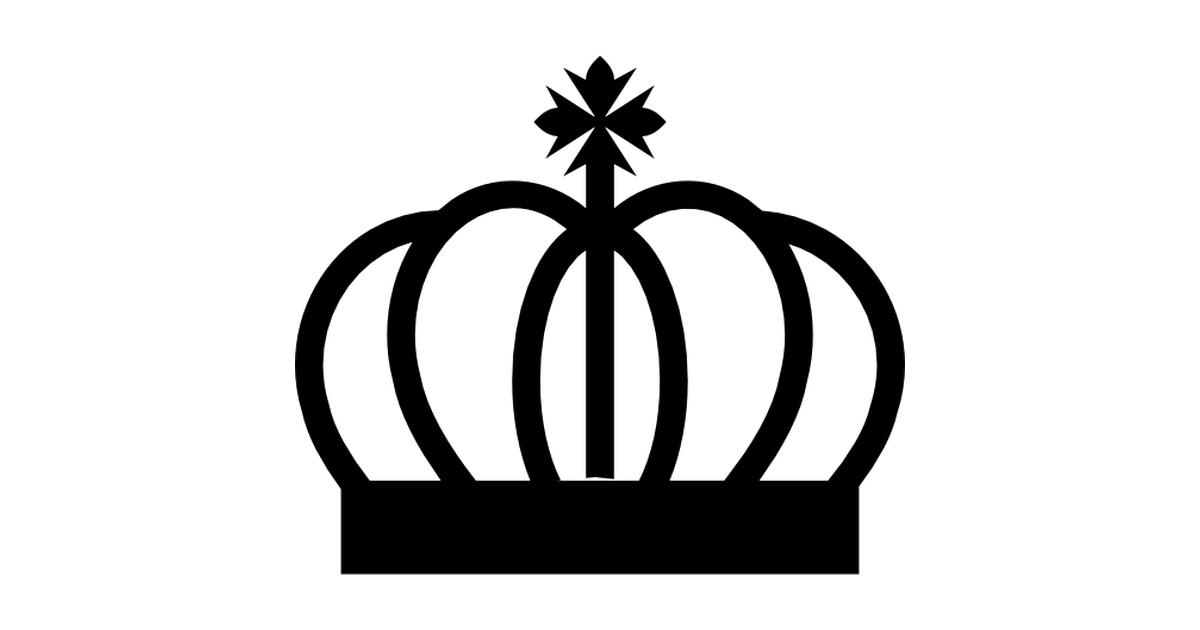 Royal crown curved lines with cross symbol - Free other icons