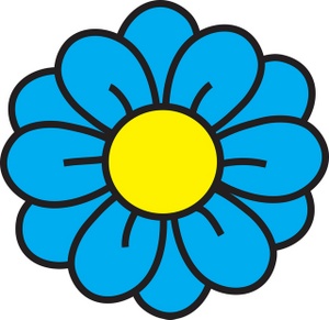 Flower Clipart Image - clip art illustration of a blue flower with ...