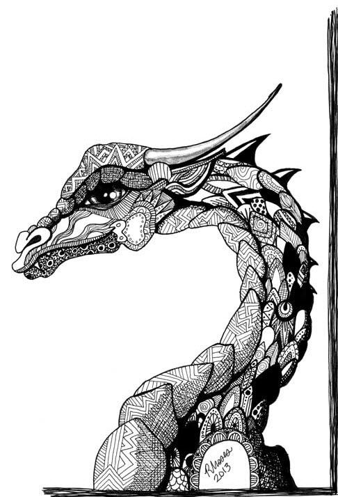 515 views Dragon and Zentangle