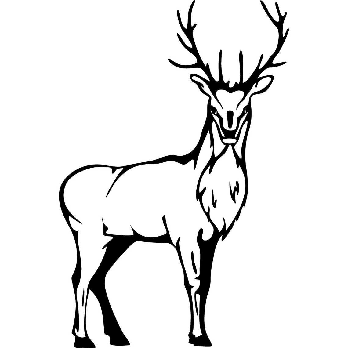 Deer Line Drawing Clipart - Free to use Clip Art Resource