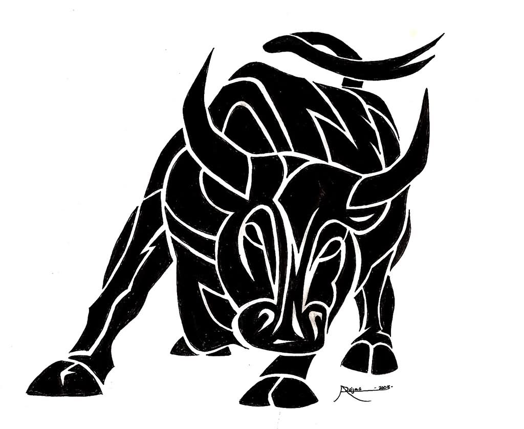 Tribal Bull Tattoo Design