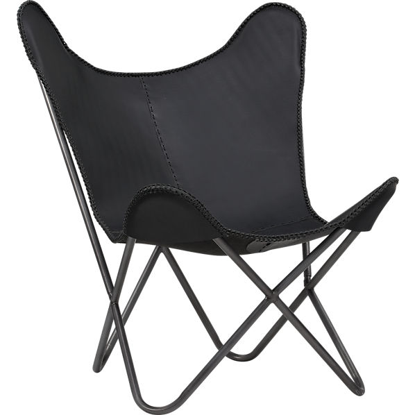 1938 black leather butterfly chair in chairs CB2 ClipArt Best