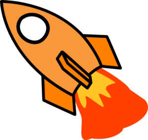 Orange Rocket clip art - vector clip art online, royalty free ...