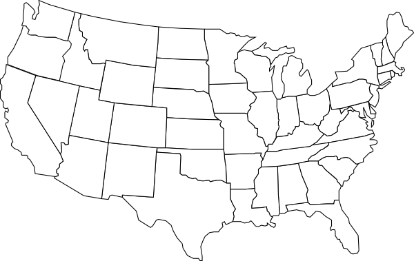 Black And White U.s. Map clip art - vector clip art online ...