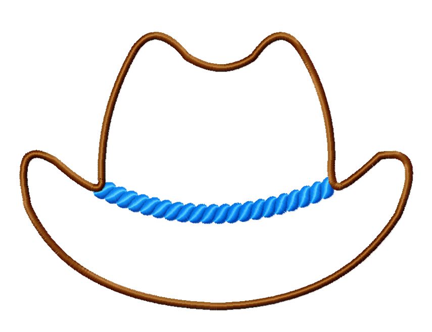 Cowboy Hat Applique Machine Embroidery Design
