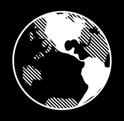 Earth outline black and white Free vector for free download (about ...