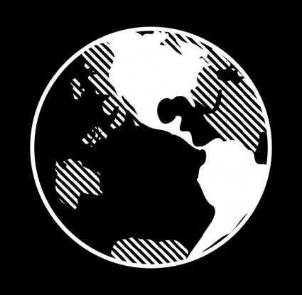 1,022 views Earth outline black and white Free vector for free download (about ...