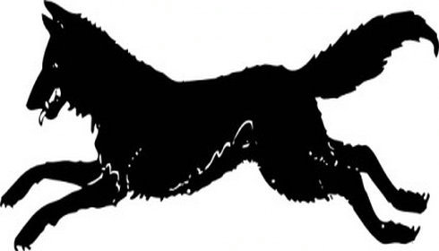 Running Wolf Silhouette Clip Art | Free Vector Download - Graphics,