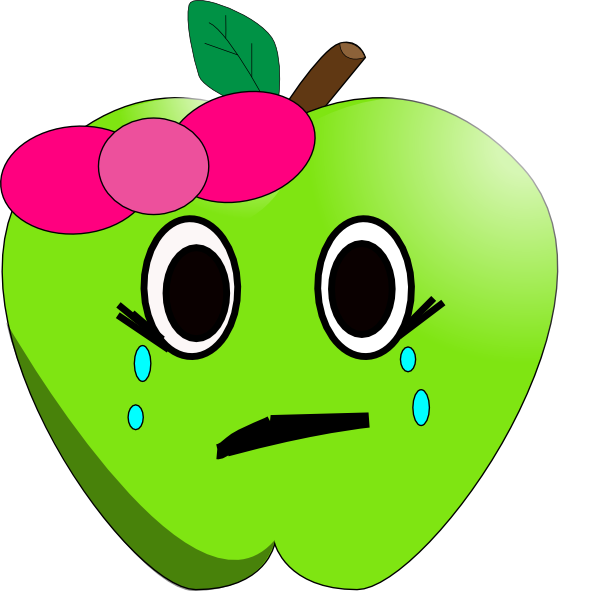 Crying Apple clip art - vector clip art online, royalty free ...