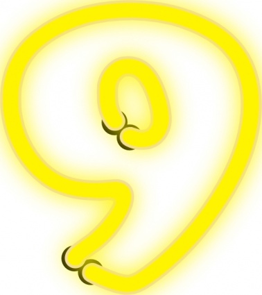 Download Neon Numerals With Number 9 clip art Vector Free