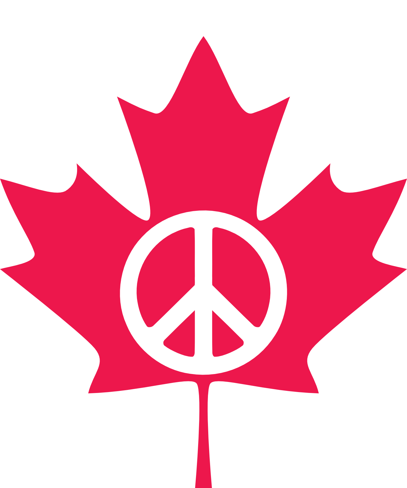 canada flag peace symbol 3 SVG