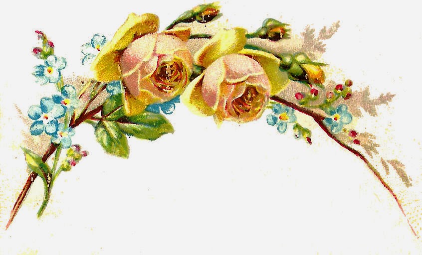 Antique Images: Free Flower Graphic: 2 Yellow Roses and Flowers ...