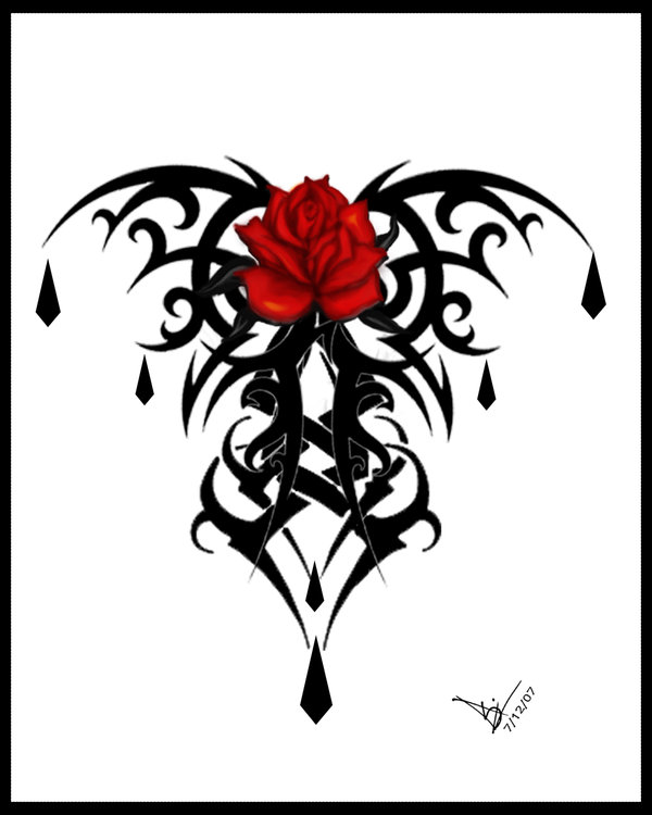 Gothic Rose Tattoo Print V2 By Quicksilverfury On Deviantart ...