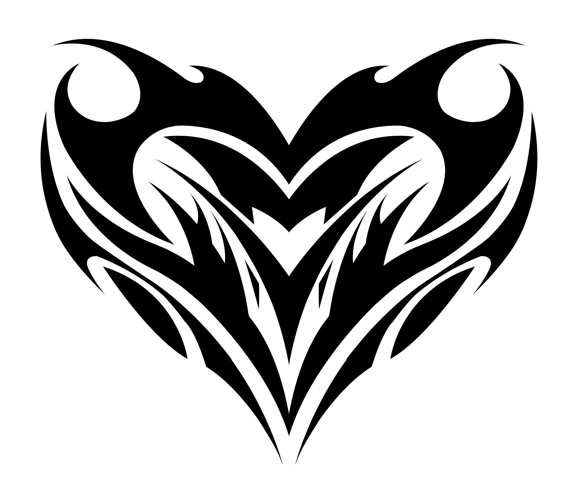 Red And Black Ink Tribal Heart Tattoo Design · Tribal Black Ink Gothic Heart Tattoo Design · Cool Red And Black Ink Tribal Heart Tattoo Design ...