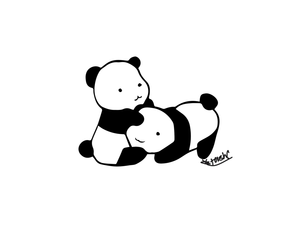 panda clipart black white - photo #28