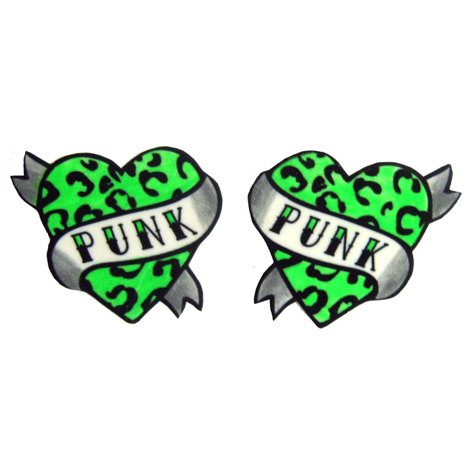 Leopard Punk Heart Earrings