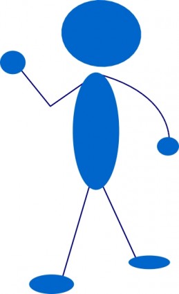 Waving Blue Stick Man clip art Vector clip art - Free vector for ...