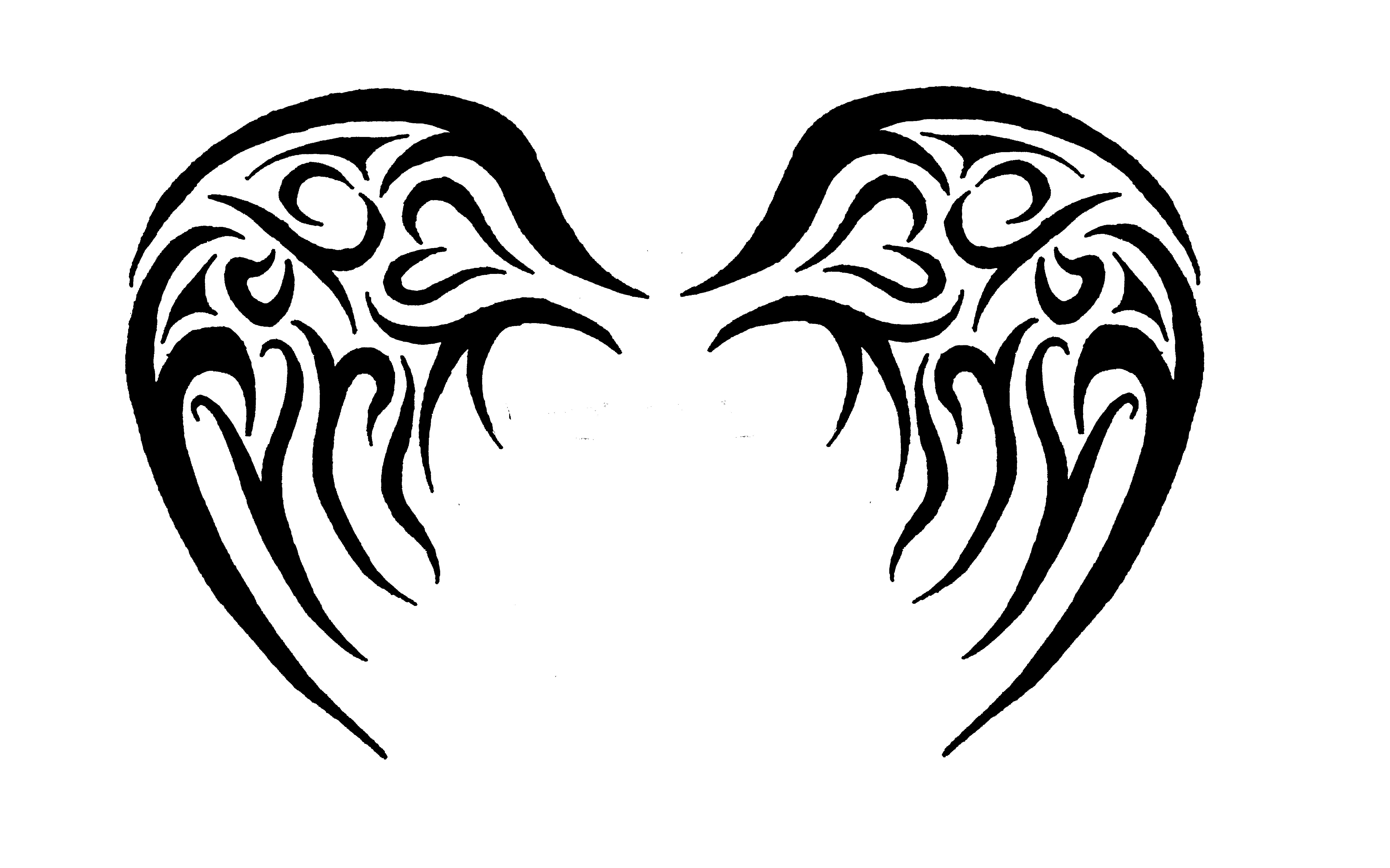 Simple Tribal Angel Wings - ClipArt Best