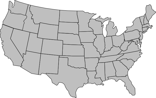 United States Of America Map Outline Gray clip art - vector clip ...